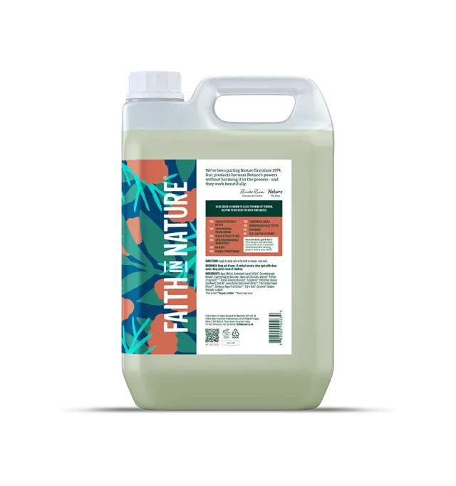 Faith in Nature Blue Cedar body wash 5L navulling