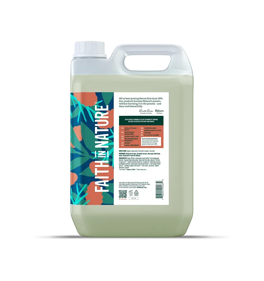 Faith in Nature Blue Cedar body wash 5L navulling