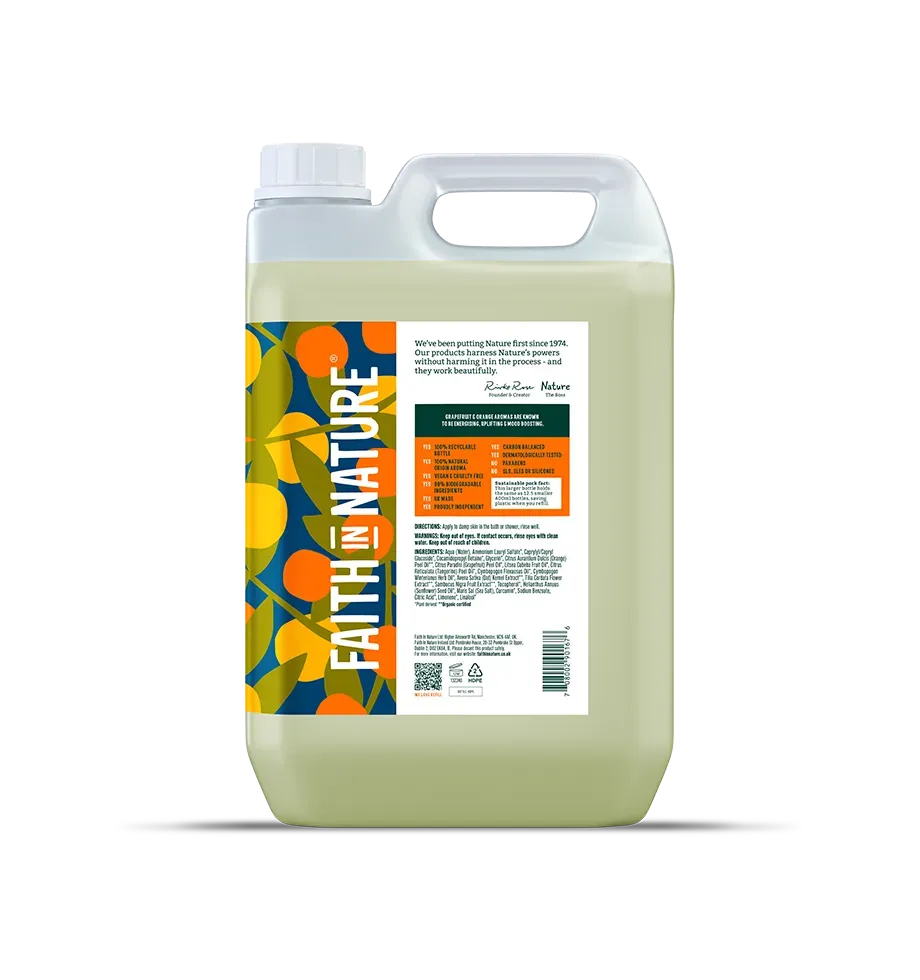 Faith in Nature Grapefruit & Orange douchegel 5L vegan