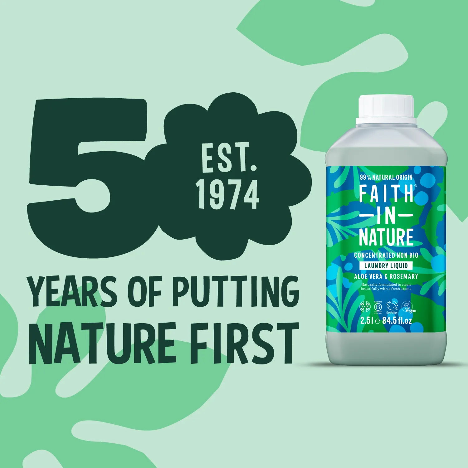 Faith in Nature Aloe Vera & Rosemary wasmiddel 2,5L fris