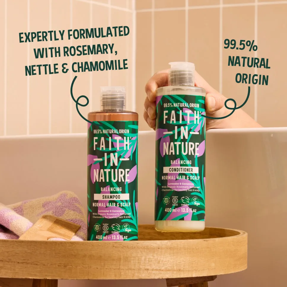 Faith in Nature Lavender & Geranium shampooset 2x400ml normaal haar