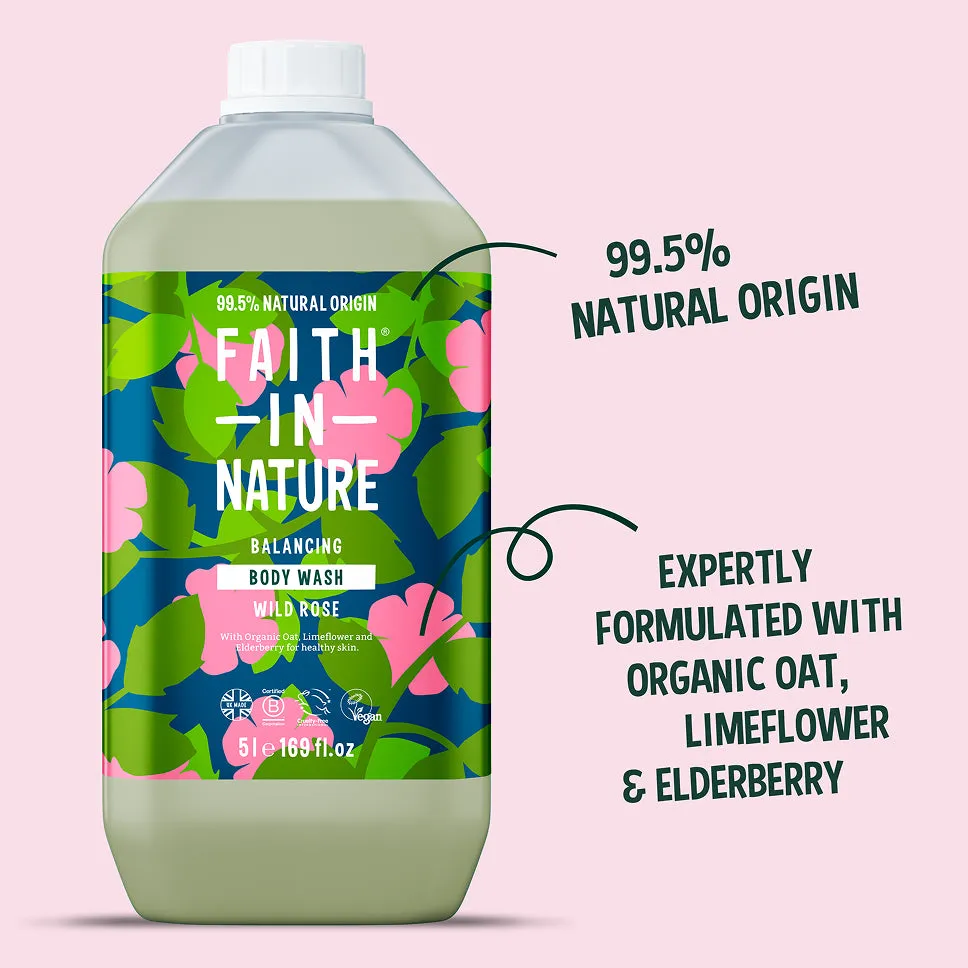 Faith in Nature Wild Rose douchegel 5L rozengeur