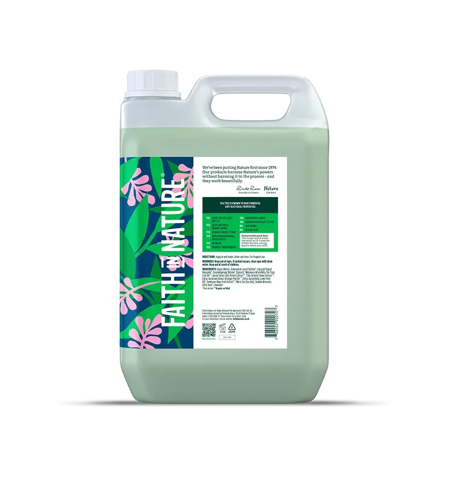 Faith in Nature Tea Tree handzeep 5L gevoelige huid