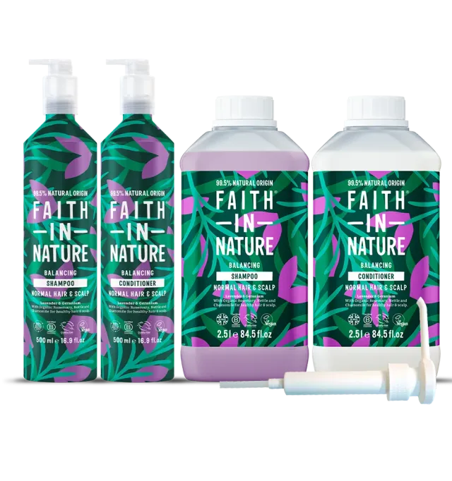 Faith in Nature Lavender & Geranium shampoo conditioner alu set 2x2,5L