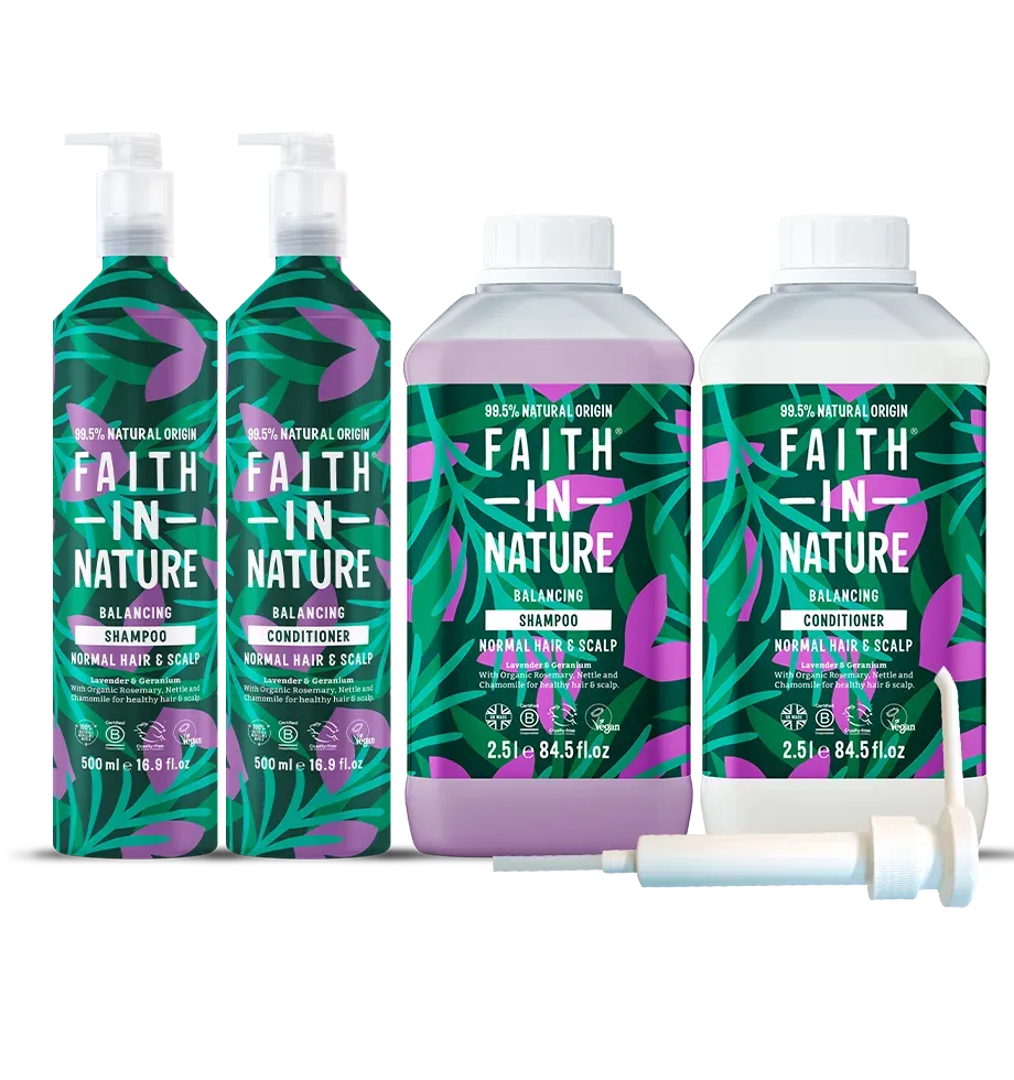 Faith in Nature Lavender & Geranium shampoo conditioner alu set 2x2,5L