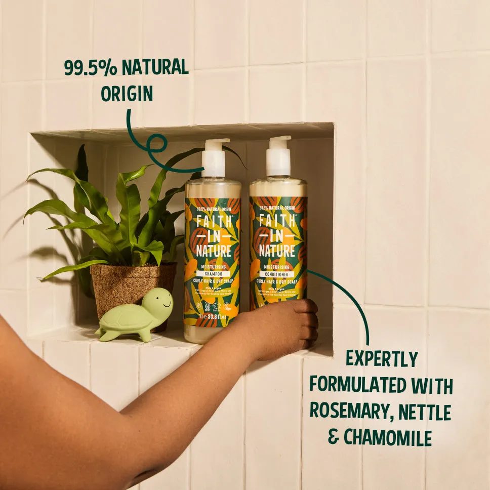 Faith in Nature Shea & Argan shampoo en conditioner 2x1L krul