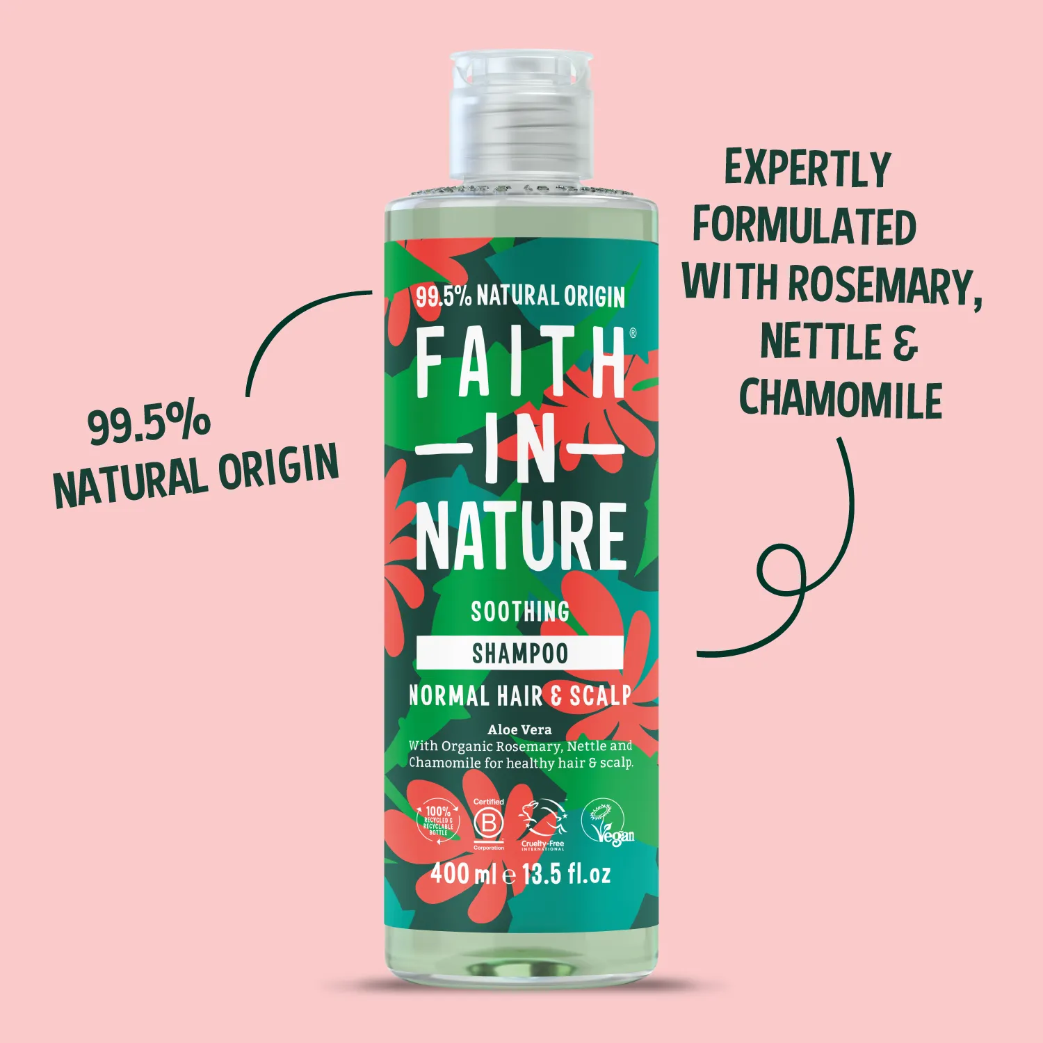 Faith in Nature Aloe Vera shampoo 400ml gevoelige hoofdhuid