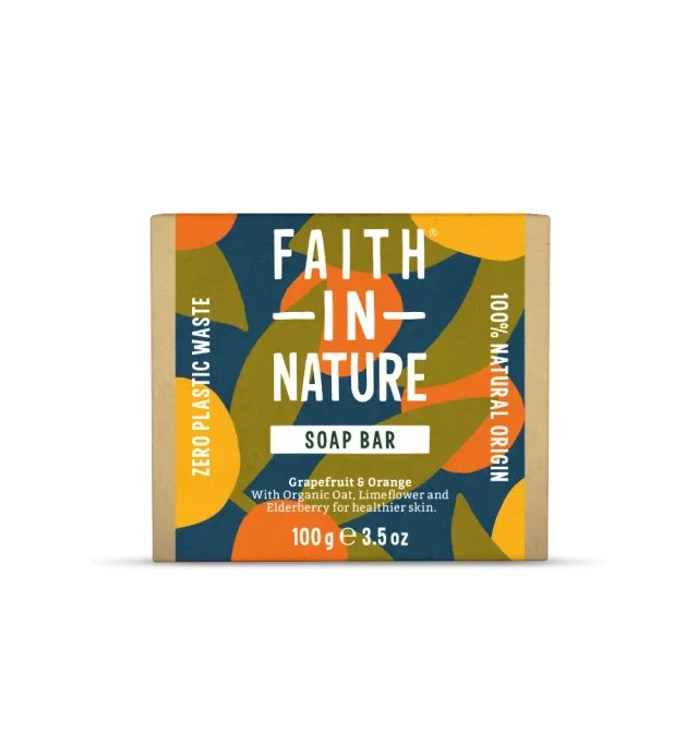 Faith in Nature Grapefruit Orange zeepblok plasticvrij