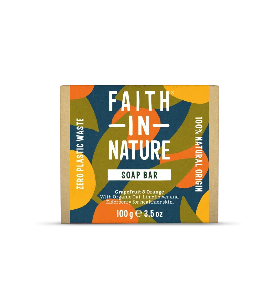 Faith in Nature Grapefruit Orange zeepblok plasticvrij