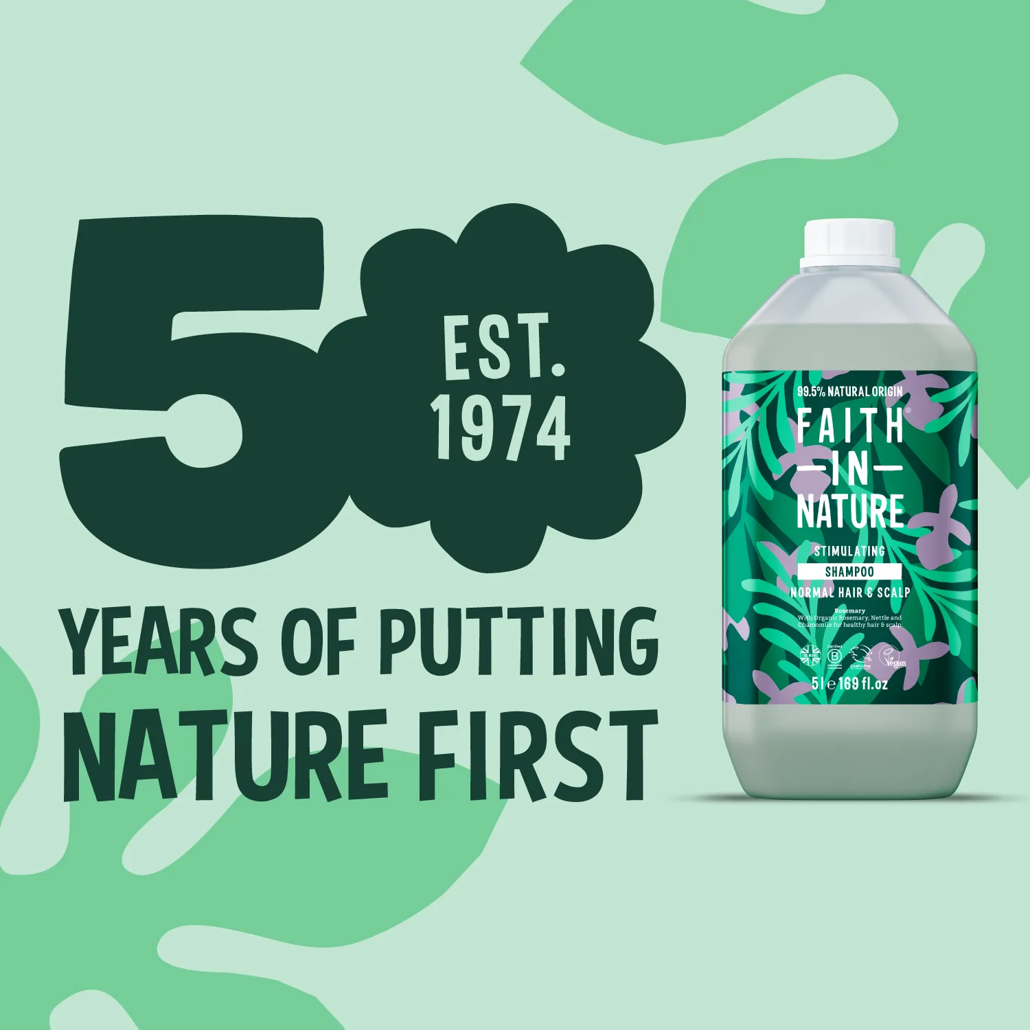 Faith in Nature Rosemary shampoo 5L normaal haar