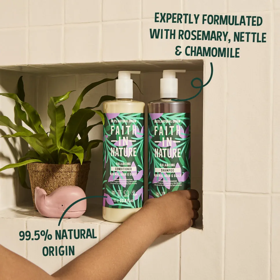 Faith in Nature Lavender & Geranium shampooset normaal haar 2x1L