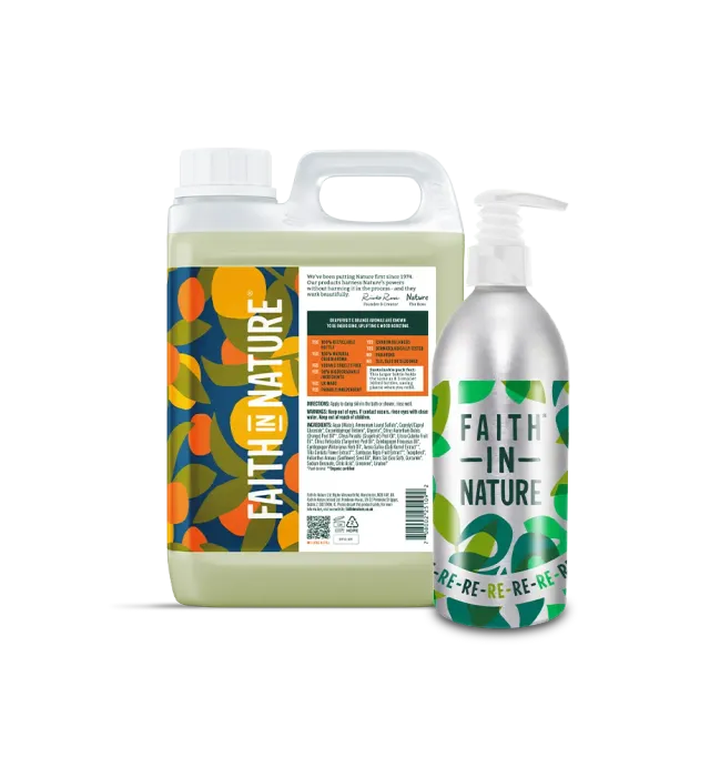 Faith in Nature Grapefruit & Orange douchegel 2,5L + aluminium fles