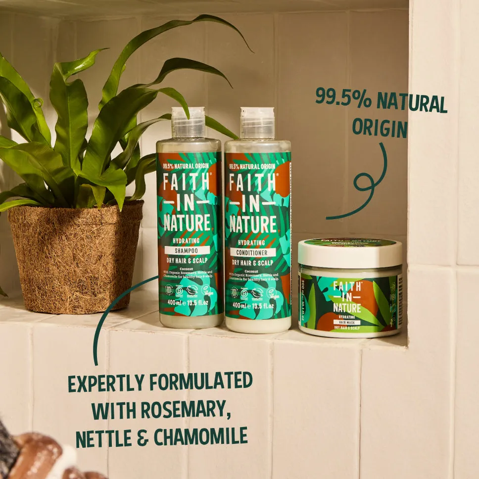 Faith in Nature Coconut shampoo conditioner masker set droog haar