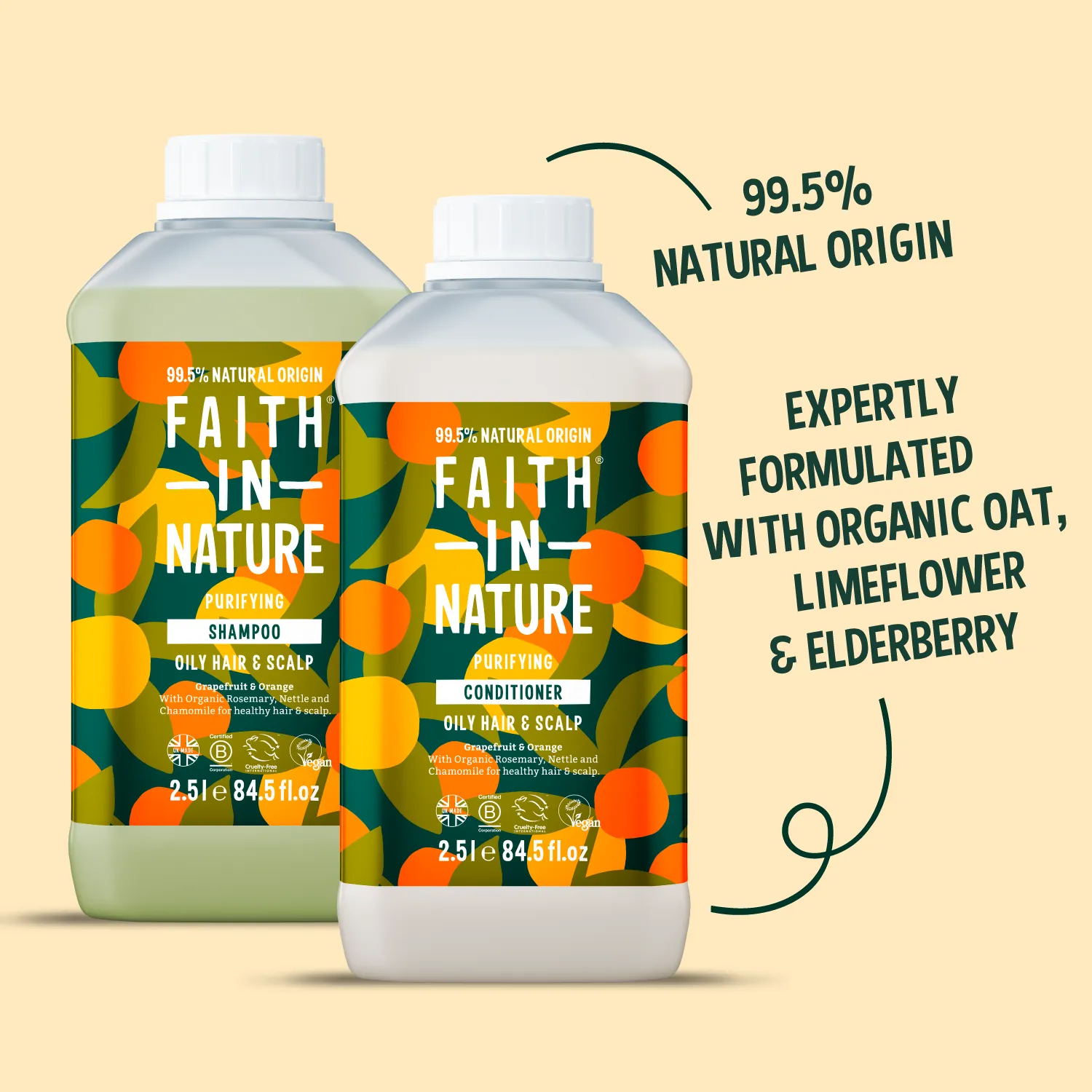 Faith in Nature Grapefruit & Orange shampoo + conditioner 2,5L vet haar