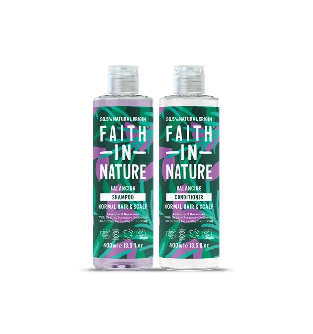 Faith in Nature Lavender & Geranium shampooset 2x400ml normaal haar