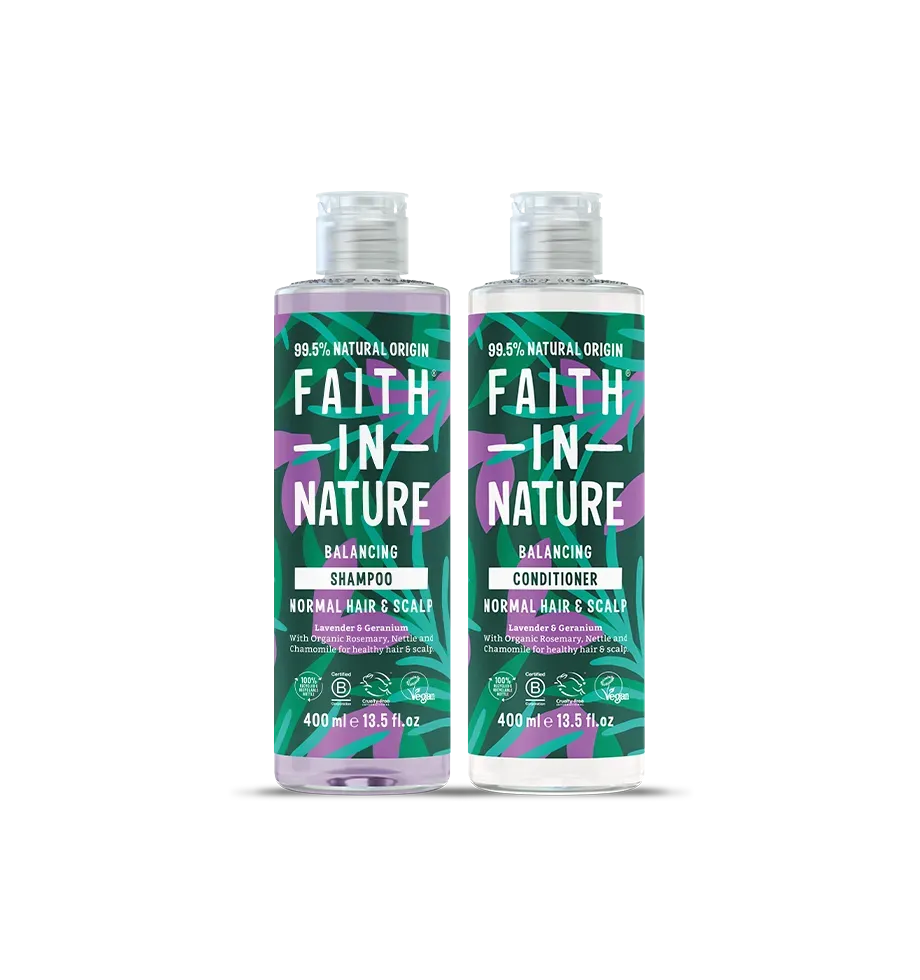 Faith in Nature Lavender & Geranium shampooset 2x400ml normaal haar