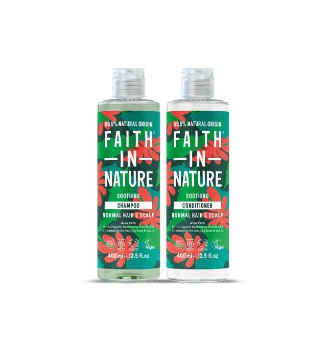Faith in Nature Aloe Vera shampoo conditioner set 2x400ml milde reiniging