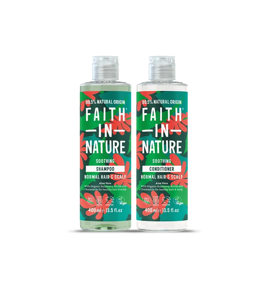 Faith in Nature Aloe Vera shampoo conditioner set 2x400ml milde reiniging
