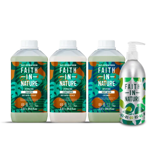 Faith in Nature Coconut starterskit navulling 3x2,5L droog haar