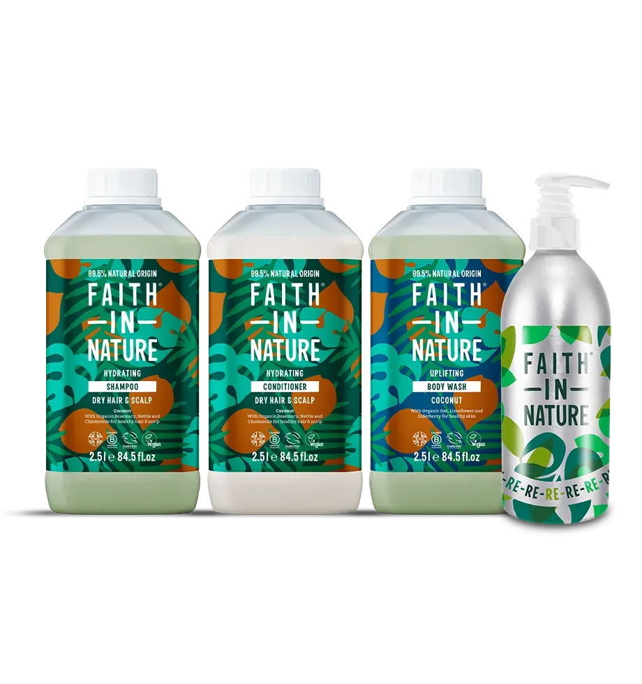 Faith in Nature Coconut starterskit navulling 3x2,5L droog haar