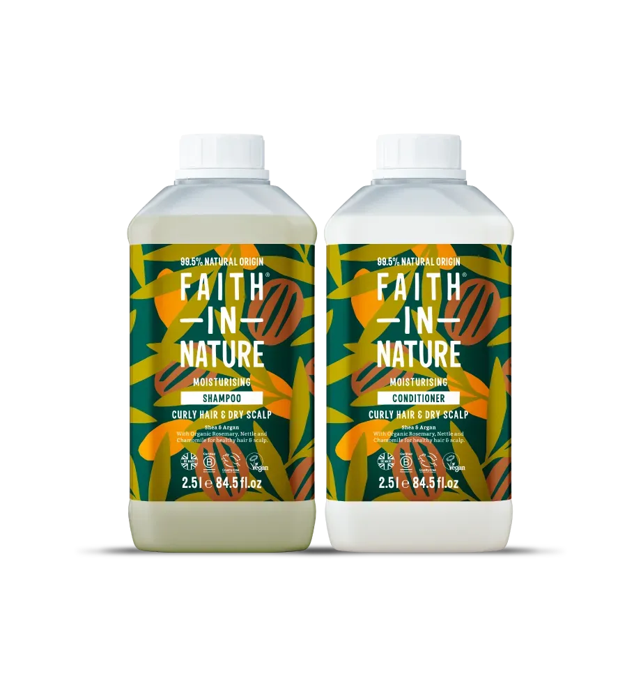 Faith in Nature Shea & Argan shampoo conditioner 2x2,5L navul