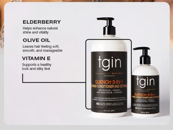 TGIN Quench 3-N-1 Co-Wash conditioner 13 oz ontwarrend