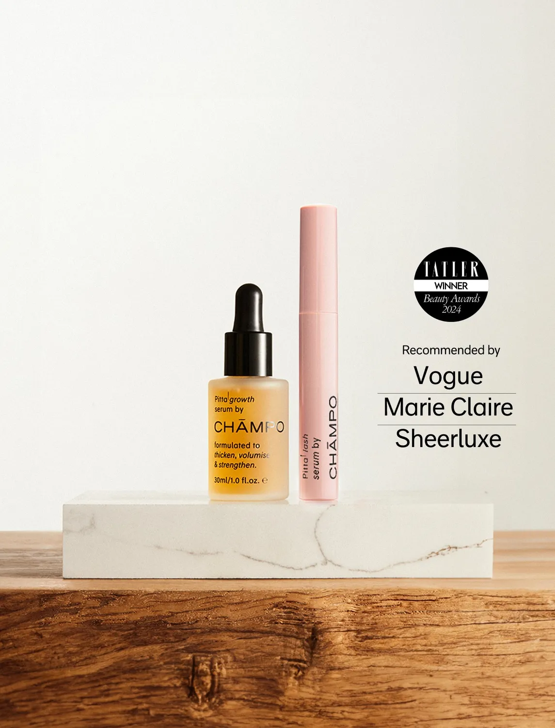 Chāmpo Hair & Lash Growth haar- en wimperset fijner haar