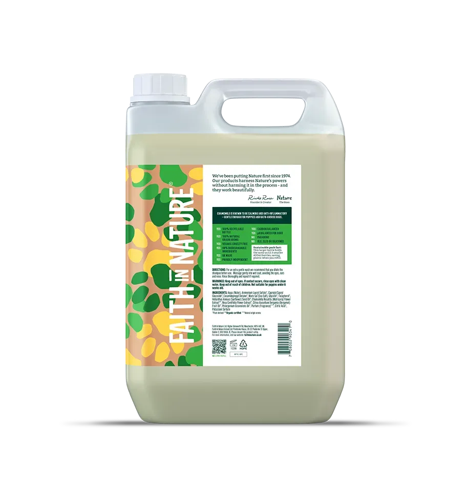 Faith in Nature Kamille hondenshampoo 5L puppy gevoelige huid