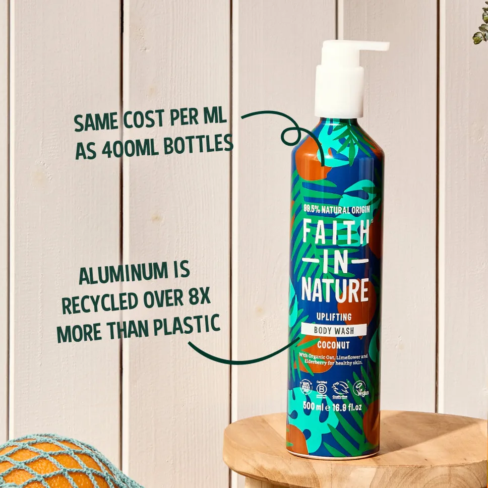 Faith in Nature Coconut bodywash douchegel 500ml aluminium