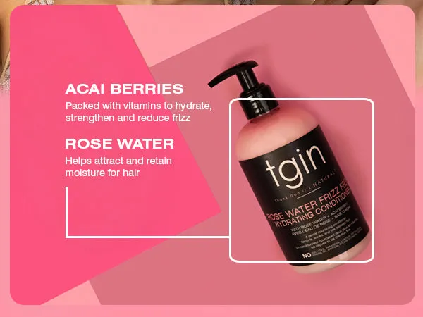 TGIN Rose Water Frizz-Free Hydrating Conditioner 13 oz rozenwater