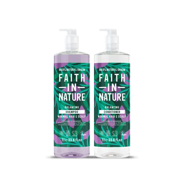 Faith in Nature Lavender & Geranium shampooset normaal haar 2x1L
