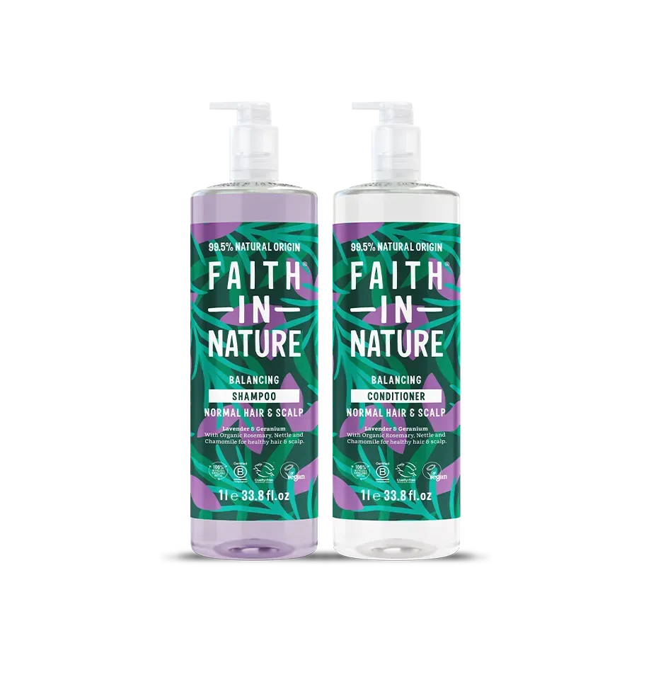 Faith in Nature Lavender & Geranium shampooset normaal haar 2x1L