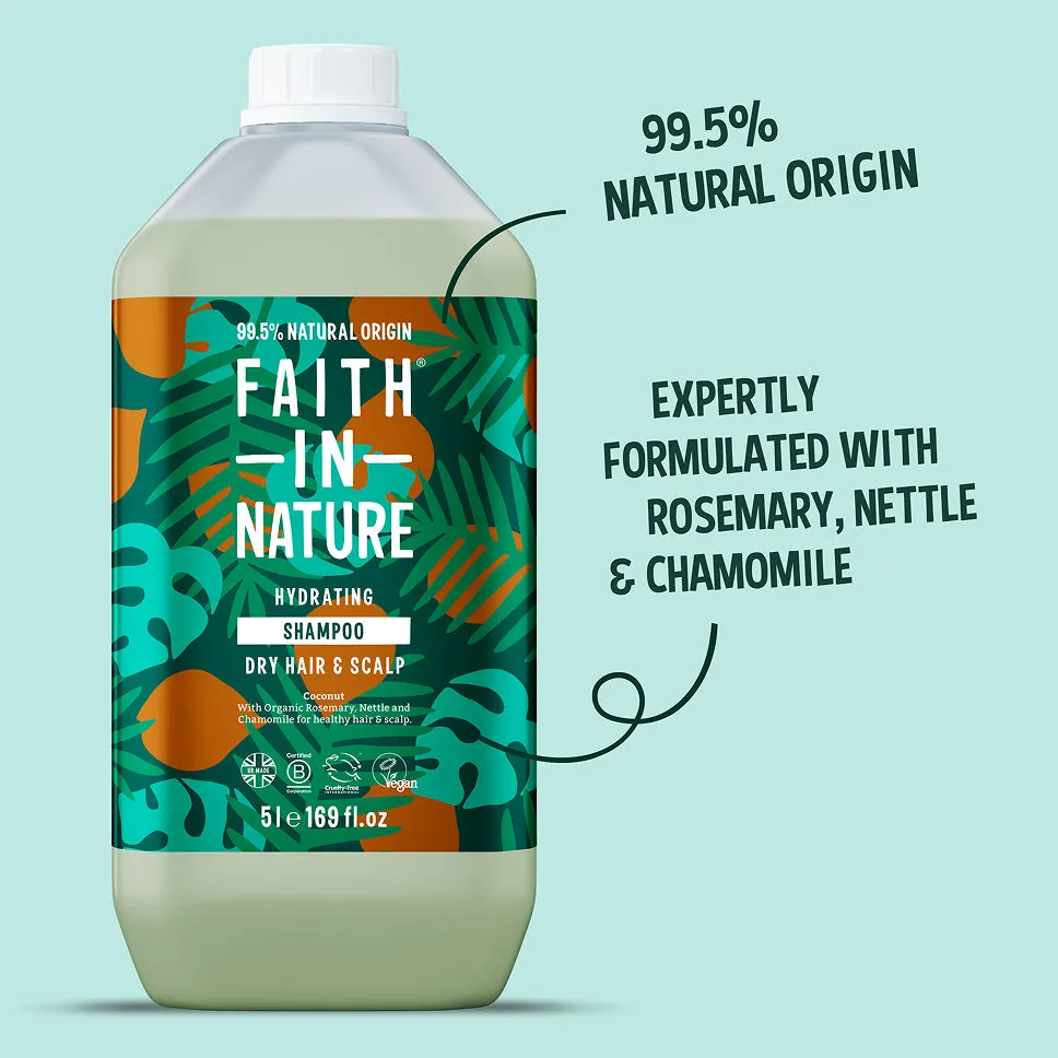 Faith in Nature Coconut shampoo 5L navulling droog haar