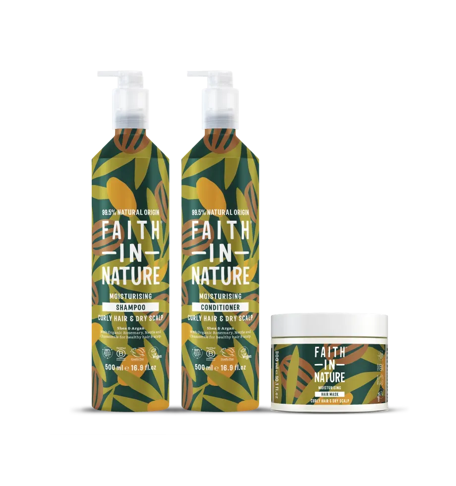 Faith in Nature Shea & Argan krullen set shampoo alu 500ml