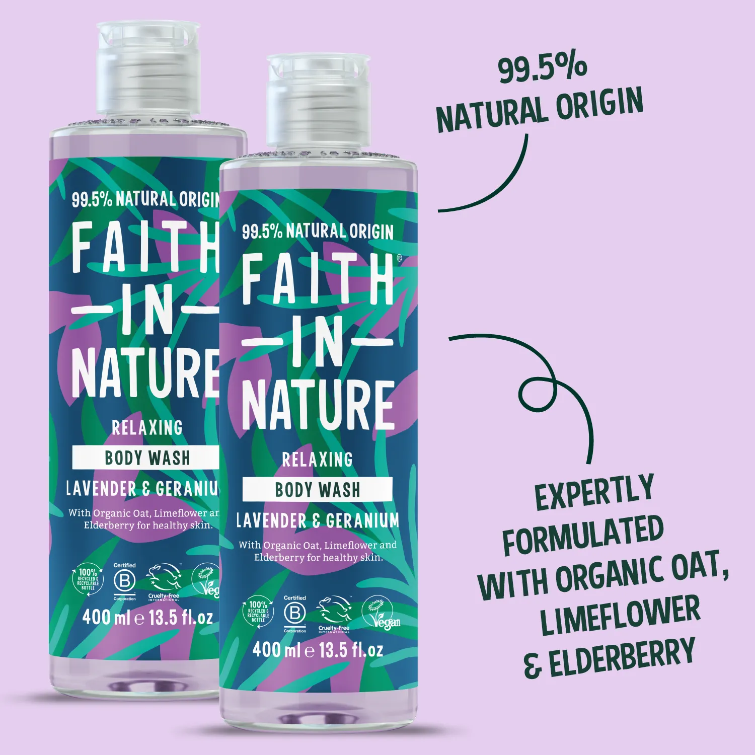 Faith in Nature Lavender & Geranium douchegel duo 400ml