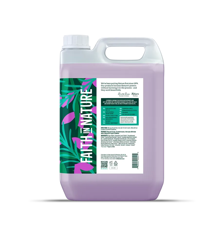 Faith in Nature Lavender & Geranium shampoo 5L normaal haar