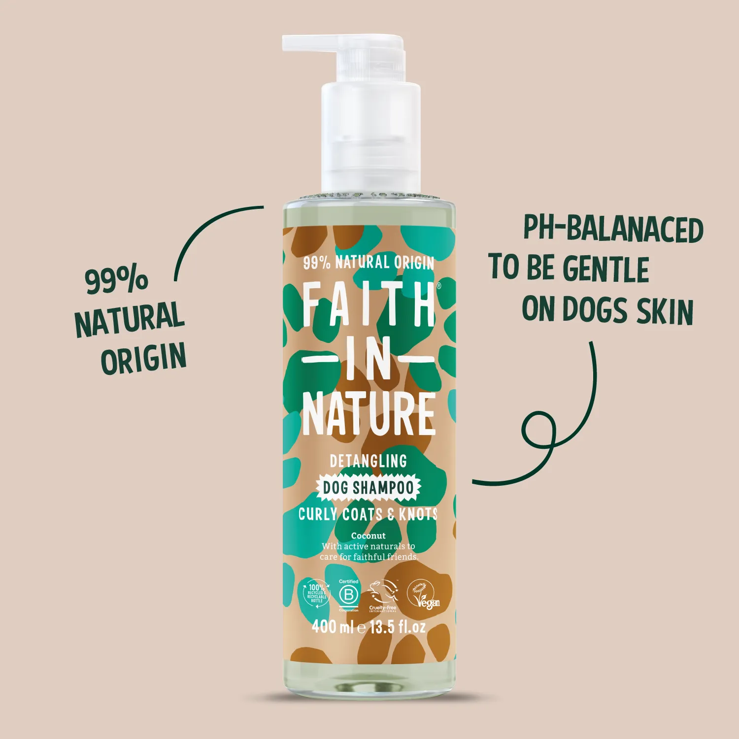Faith in Nature Coconut hondenshampoo ontwarrend krulvacht