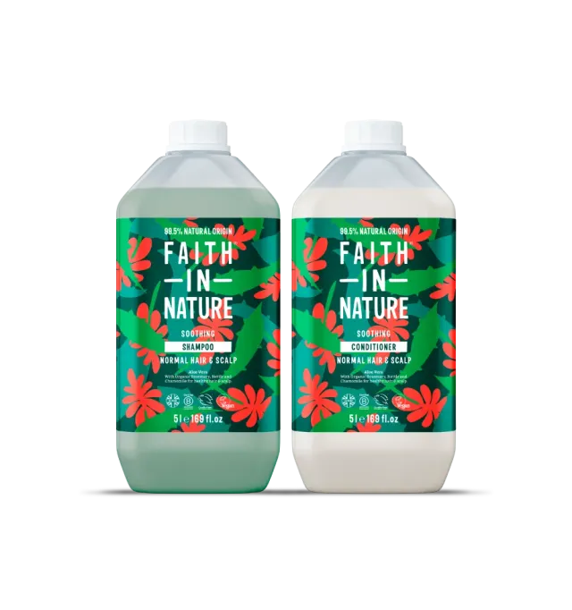 Faith in Nature Aloe Vera shampoo conditioner set 2x5L normaal haar