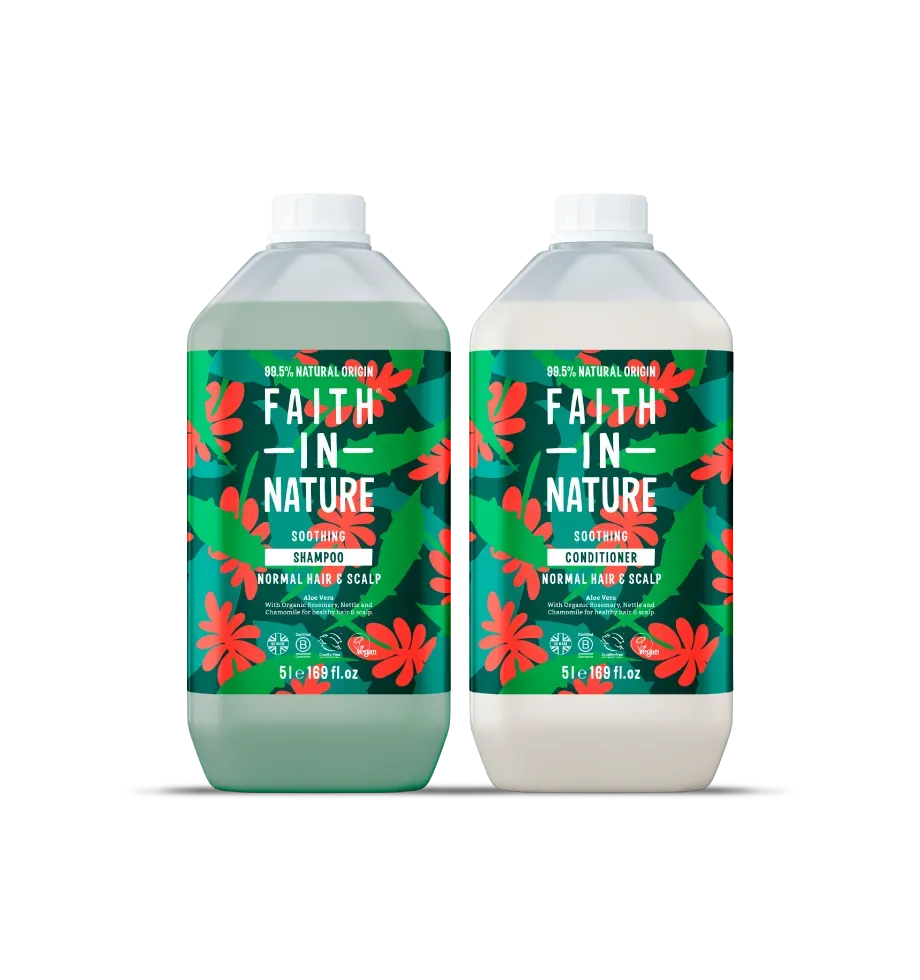 Faith in Nature Aloe Vera shampoo conditioner set 2x5L normaal haar
