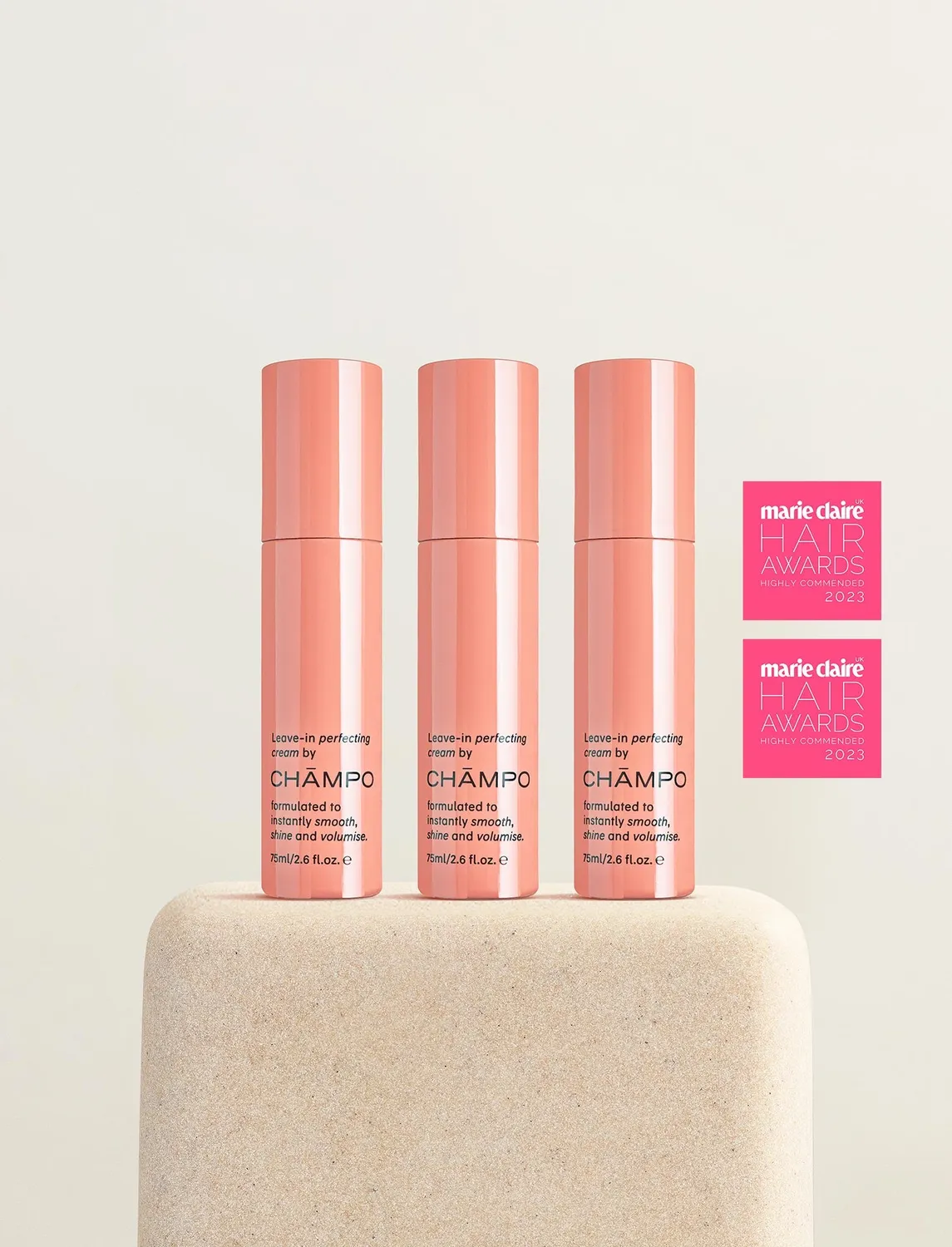 Chāmpo Leave-in Perfecting Cream trio stylingcrème 3-pack