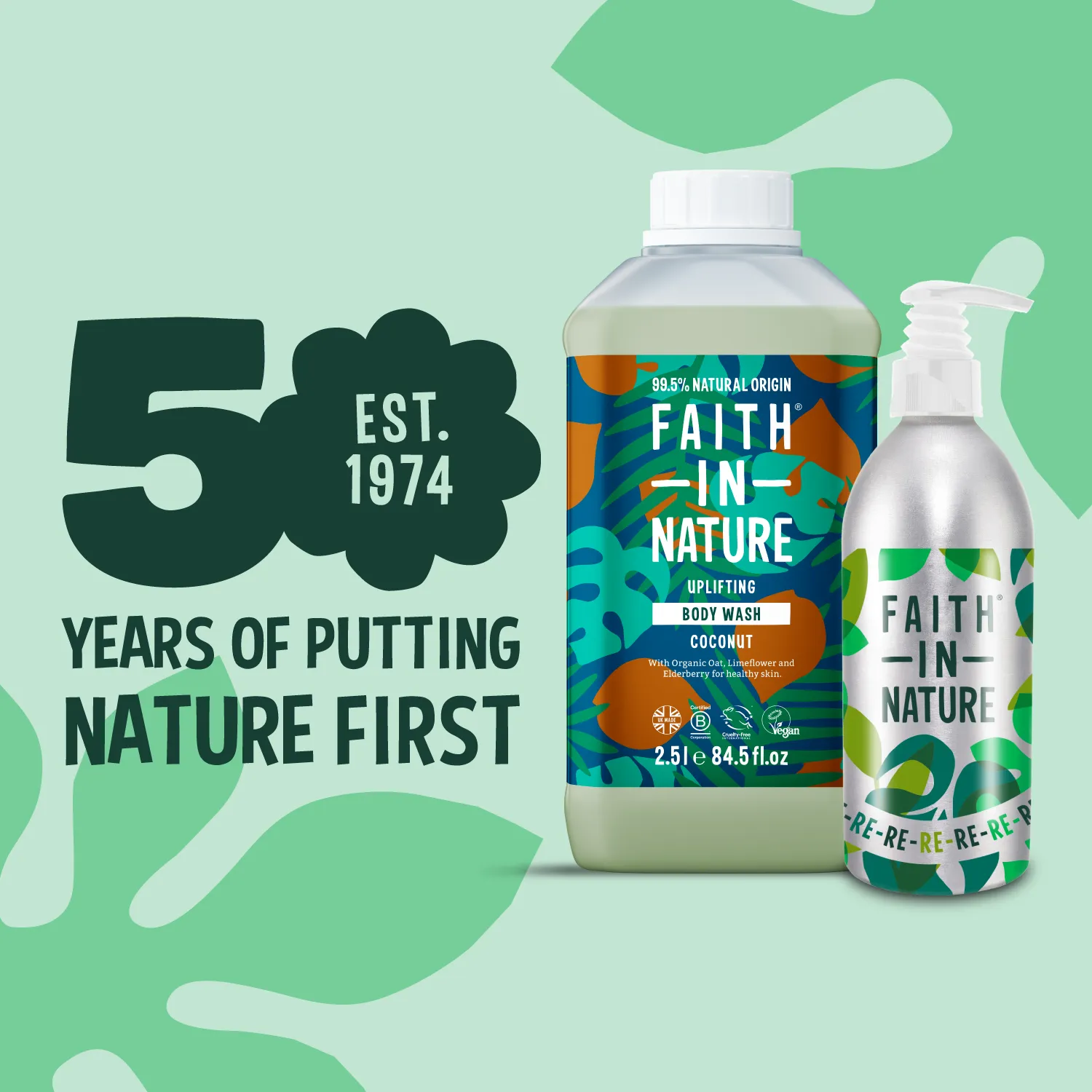 Faith in Nature Coconut douchegel 2,5L aluminium fles