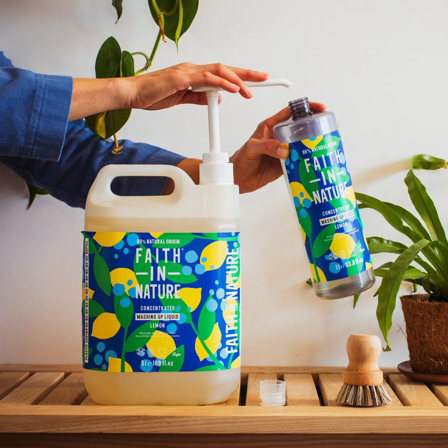 Faith in Nature Lemon afwasmiddel 5L citroen navulling