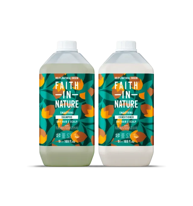 Faith in Nature Jojoba shampoo set navulling droog haar 5L