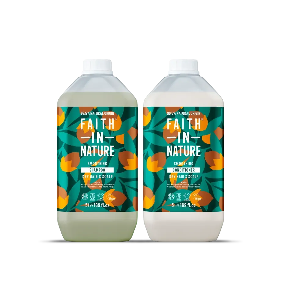 Faith in Nature Jojoba shampoo set navulling droog haar 5L