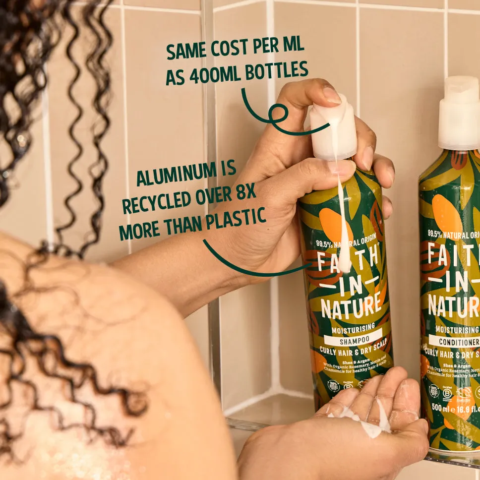 Faith in Nature Shea & Argan shampoo 500ml aluminium droog haar