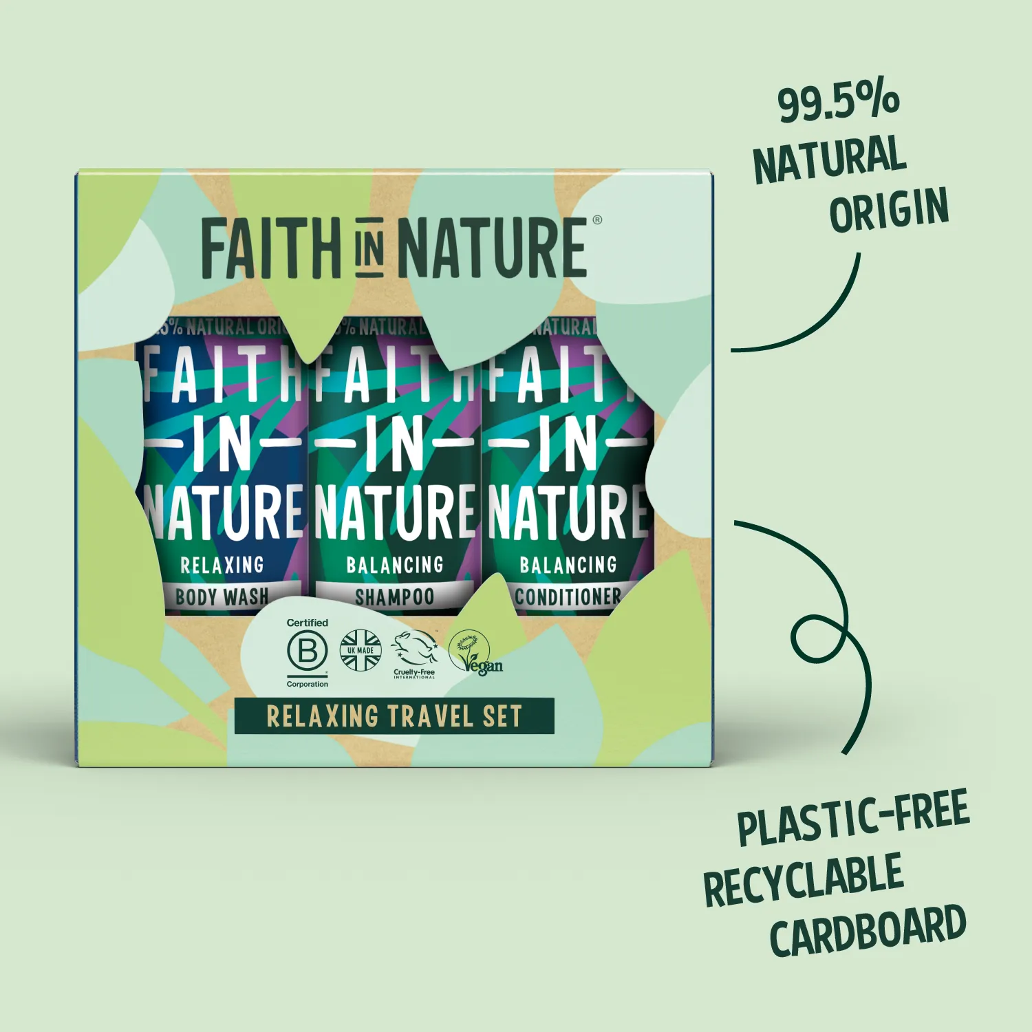 Faith in Nature Relaxing reisset 3x100ml lavendel cadeau