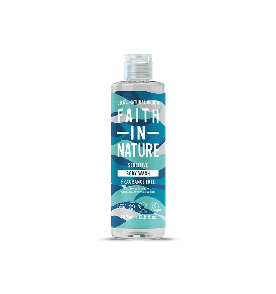Faith in Nature Fragrance Free bodywash 400ml gevoelige huid