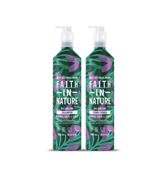 Faith in Nature Lavender & Geranium shampooset 2x500ml normaal haar