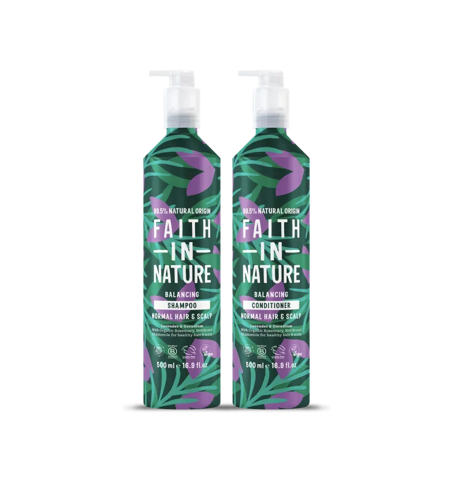 Faith in Nature Lavender & Geranium shampooset 2x500ml normaal haar