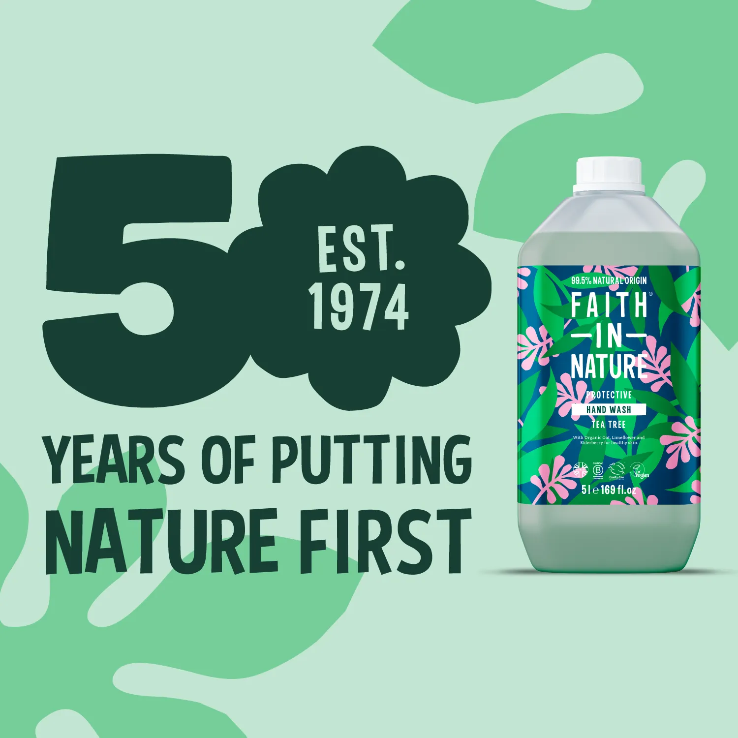 Faith in Nature Tea Tree handzeep 5L gevoelige huid